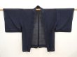 Photo5: 6928T01z330 Vintage Japanese Kimono Silk See through HAORI Stream Dark navy (5)