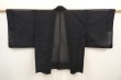 Photo1: 6928T02z230 Vintage Japanese Kimono Silk See through HAORI Flower Black (1)