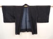 Photo5: 6928T02z230 Vintage Japanese Kimono Silk See through HAORI Flower Black (5)