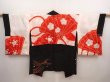 Photo7: 6928T04z590 Vintage Japanese Kimono Silk HAORI Flying crane Black (7)