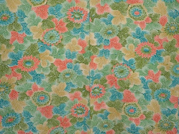 Photo3: 6928T05z550 Vintage Japanese Kimono Silk HAORI Flower Green (3)