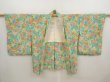 Photo5: 6928T05z550 Vintage Japanese Kimono Silk HAORI Flower Green (5)