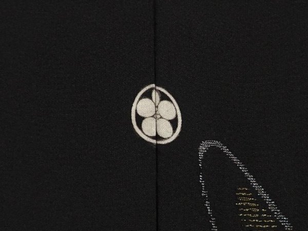 Photo5: 6928T06z520 Vintage Japanese Kimono Silk HAORI Chrysanthemum Black (5)
