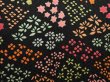 Photo3: 6928T07z530 Vintage Japanese Kimono Silk SHIBORI HAORI Flowers Black (3)