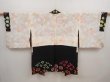 Photo6: 6928T07z530 Vintage Japanese Kimono Silk SHIBORI HAORI Flowers Black (6)