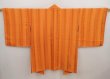 Photo1: 6928T08z610 Vintage Japanese Kimono Silk HAORI  Dark orange (1)