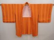 Photo5: 6928T08z610 Vintage Japanese Kimono Silk HAORI  Dark orange (5)