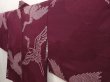 Photo2: 6928T09z440 Vintage Japanese Kimono Silk HAORI Flying crane Dull purple (2)