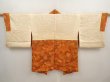 Photo6: 6928T10z570 Vintage Japanese Kimono Silk HAORI Flowers Dark orange (6)