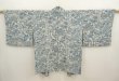 Photo1: 6929T02z520 Vintage Japanese Kimono Crepe Silk HAORI Flowers Light gray (1)