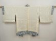 Photo8: 6929T02z520 Vintage Japanese Kimono Crepe Silk HAORI Flowers Light gray (8)