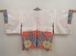 Photo8: 6929T03z610 Vintage Japanese Kimono Silk HAORI Flowers Red (8)