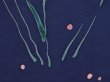 Photo4: 6929T05z590 Vintage Japanese Kimono Silk HAORI Plants Navy (4)