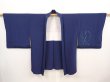 Photo5: 6929T05z590 Vintage Japanese Kimono Silk HAORI Plants Navy (5)