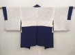 Photo6: 6929T05z590 Vintage Japanese Kimono Silk HAORI Plants Navy (6)