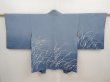 Photo1: 6929T06z560 Vintage Japanese Kimono Silk HAORI  Steel blue (1)