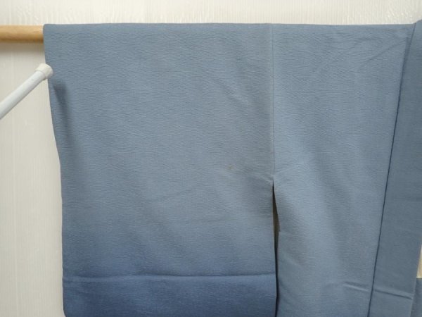 Photo6: 6929T06z560 Vintage Japanese Kimono Silk HAORI  Steel blue (6)