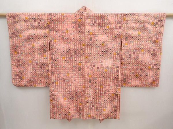 Photo1: 6929T07z490 Vintage Japanese Kimono Silk MEISEN HAORI  Off-white (1)