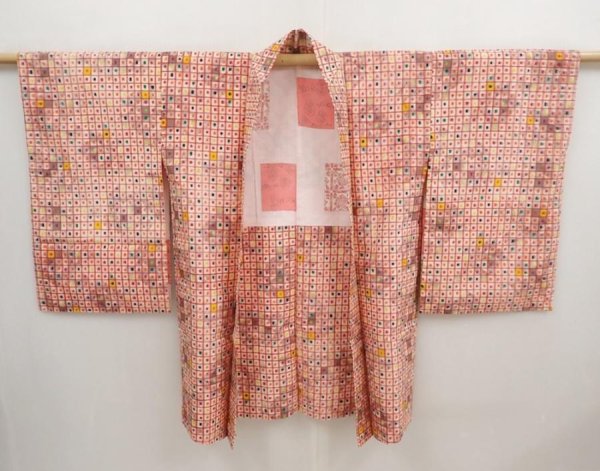 Photo5: 6929T07z490 Vintage Japanese Kimono Silk MEISEN HAORI  Off-white (5)