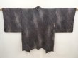 Photo1: 6929T08z430 Vintage Japanese Kimono Silk HAORI  Black (1)