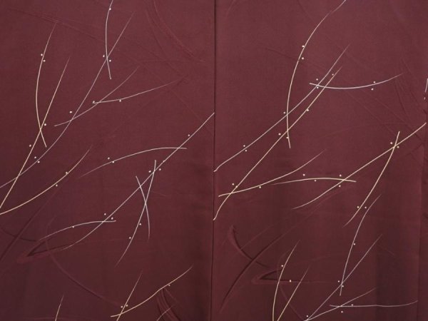 Photo3: 6929T09z600 Vintage Japanese Kimono Silk HAORI  Dark grape-Brown (3)