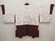 Photo6: 6929T09z600 Vintage Japanese Kimono Silk HAORI  Dark grape-Brown (6)