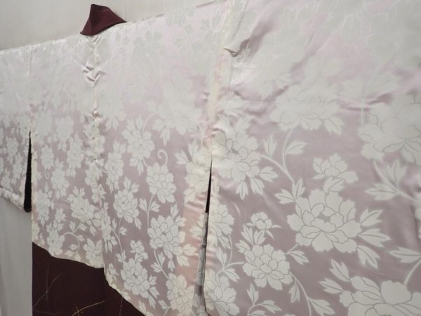Photo7: 6929T09z600 Vintage Japanese Kimono Silk HAORI  Dark grape-Brown (7)