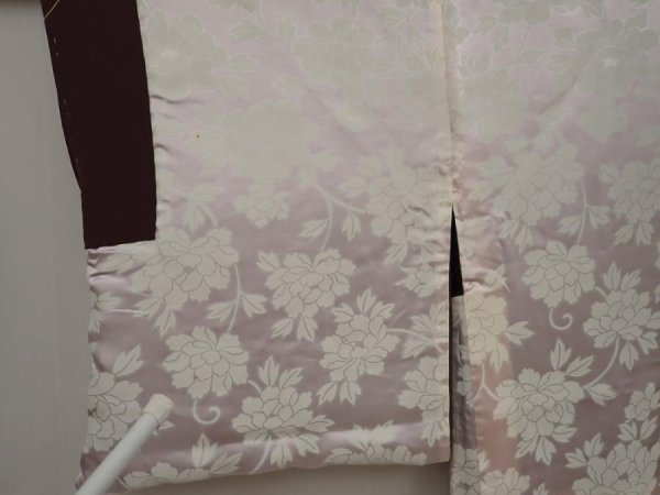 Photo8: 6929T09z600 Vintage Japanese Kimono Silk HAORI  Dark grape-Brown (8)