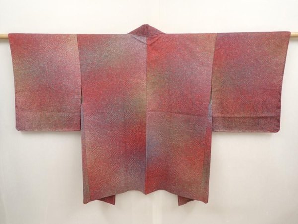 Photo1: 6929T10z540 Vintage Japanese Kimono Silk HAORI  Purple-Brown (1)