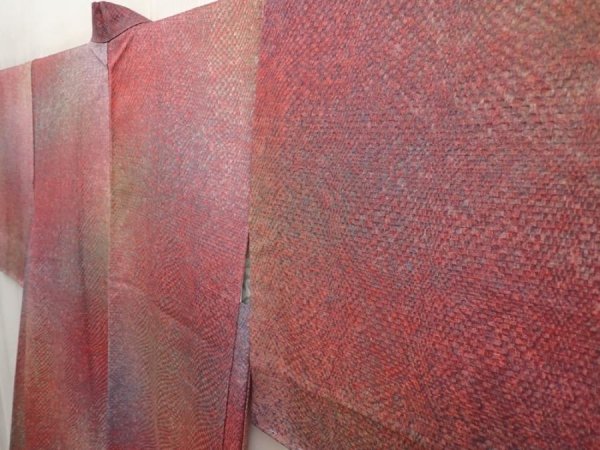 Photo2: 6929T10z540 Vintage Japanese Kimono Silk HAORI  Purple-Brown (2)