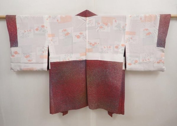Photo6: 6929T10z540 Vintage Japanese Kimono Silk HAORI  Purple-Brown (6)
