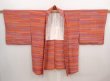 Photo5: 6929T12z640 Vintage Japanese Kimono Silk HAORI  Orange-Brown (5)
