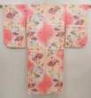 Photo1: 6929T13z740 Vintage Japanese Kimono Silk Girl's  Folding fan Red-Pink (1)