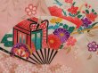 Photo4: 6929T13z740 Vintage Japanese Kimono Silk Girl's  Folding fan Red-Pink (4)