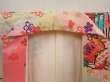 Photo5: 6929T13z740 Vintage Japanese Kimono Silk Girl's  Folding fan Red-Pink (5)