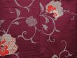 Photo5: 6929T14z730 Antique Japanese Kimono Silk OMESHI Flower Dark grape (5)