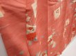 Photo3: 6929T15z630 Antique Japanese Kimono Silk KOMON Chrysanthemum Dark coral (3)
