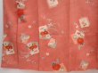 Photo4: 6929T15z630 Antique Japanese Kimono Silk KOMON Chrysanthemum Dark coral (4)