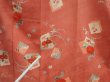 Photo8: 6929T15z630 Antique Japanese Kimono Silk KOMON Chrysanthemum Dark coral (8)