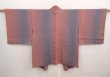 Photo1: 6930T02z550 Vintage Japanese Kimono Silk HAORI  Coral pink (1)