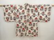 Photo1: 6930T04z380 Vintage Japanese Kimono Silk MEISEN HAORI Flowers Off-white (1)