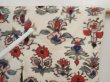 Photo6: 6930T04z380 Vintage Japanese Kimono Silk MEISEN HAORI Flowers Off-white (6)