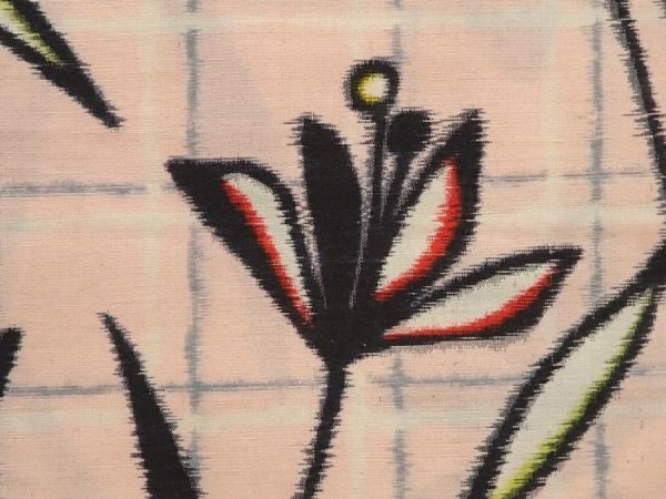Photo4: 6930T05z430 Vintage Japanese Kimono Silk MEISEN HAORI Flower Pink (4)