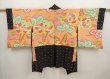 Photo6: 6930T06z360 Vintage Japanese Kimono Silk MEISEN HAORI Dot Black (6)