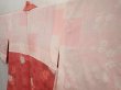 Photo7: 6930T07z520 Vintage Japanese Kimono Silk HAORI Camellia Red-Pink (7)