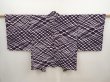 Photo1: 6930T08z520 Vintage Japanese Kimono Silk HAORI  Dark purple (1)