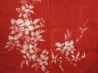 Photo3: 6930T09z520 Vintage Japanese Kimono Silk HAORI Flower Dark red (3)
