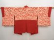 Photo6: 6930T09z520 Vintage Japanese Kimono Silk HAORI Flower Dark red (6)