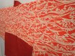 Photo7: 6930T09z520 Vintage Japanese Kimono Silk HAORI Flower Dark red (7)