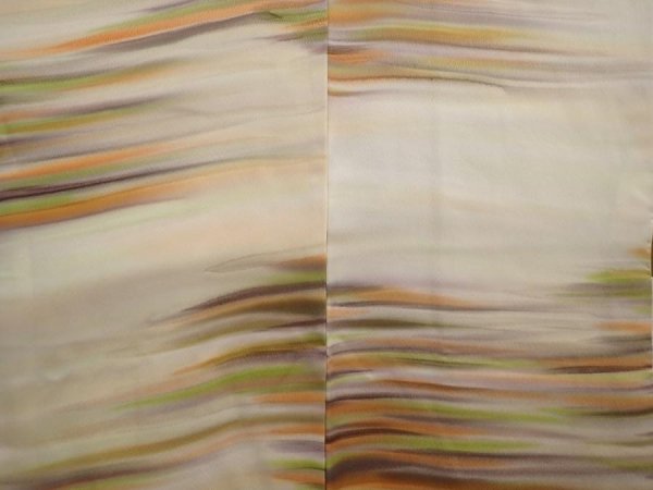 Photo3: 6930T10z560 Vintage Japanese Kimono Silk HAORI  Sand beige (3)